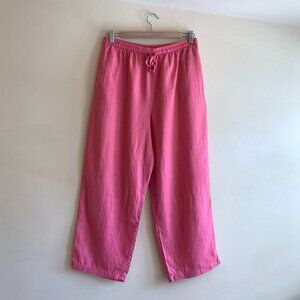 100% Linen Pants by Sag Harbor in Pink Size 10